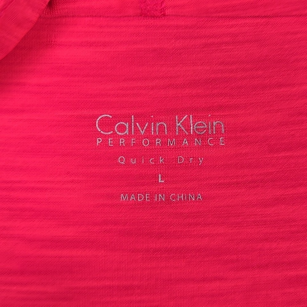 Calvin Klein Performance Quick Dry Pink  Hooded Ruched Scalloped Size Large L - Picture 3 of 5